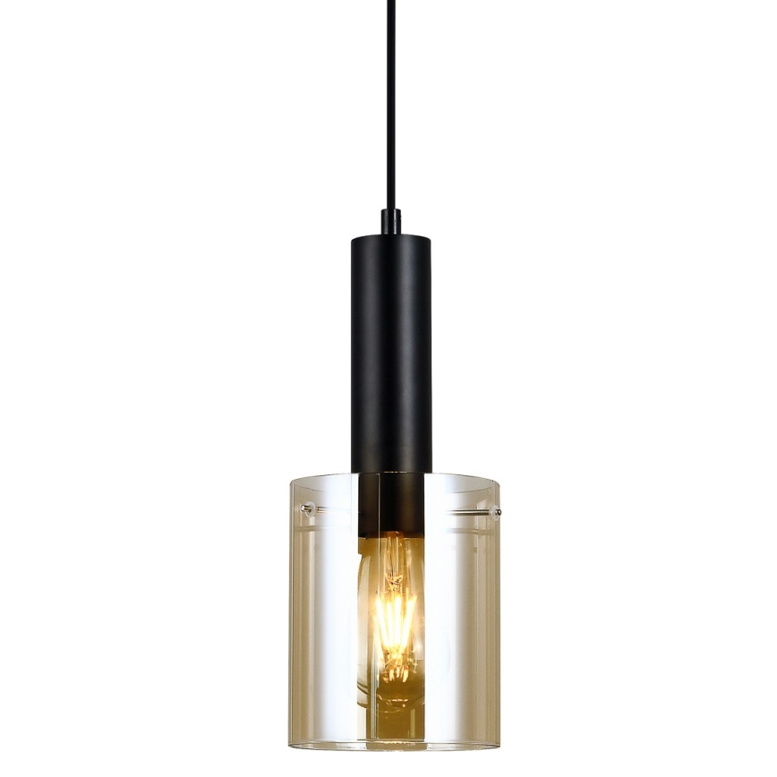 ITALUX - Luster na lanku SARDO 1xE27/40W/230V čierna/zlatá