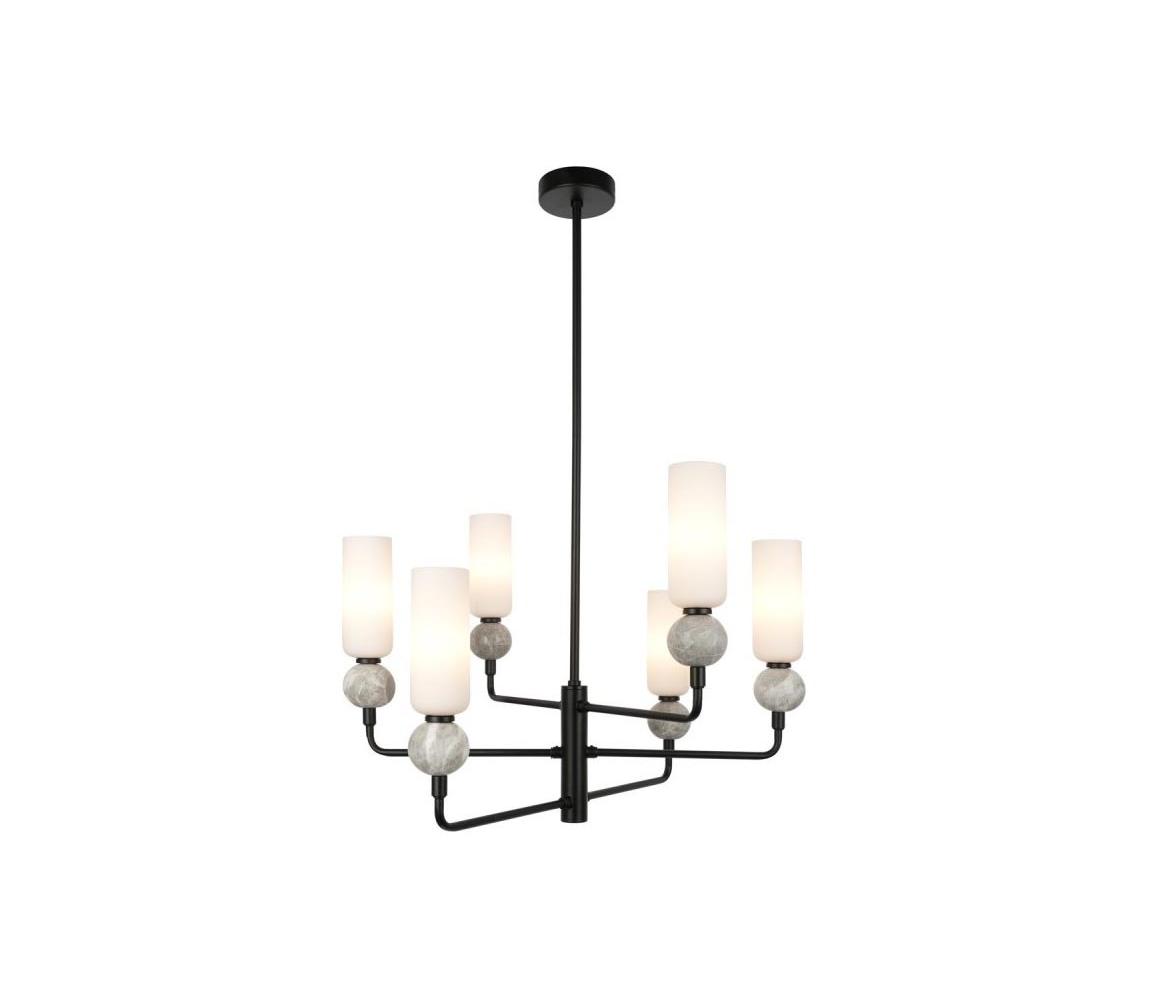 PND-95331-6-BK - Stropný luster s tyčou SANTOS 6xG9/40W/230V, čierny PND-95331-6-BK