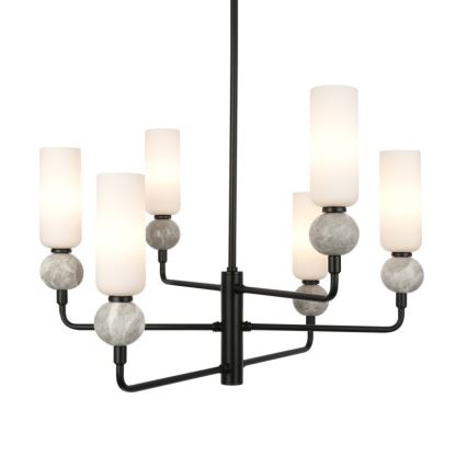 ITALUX - Luster na tyči SANTOS 6xG9/40W/230V čierna
