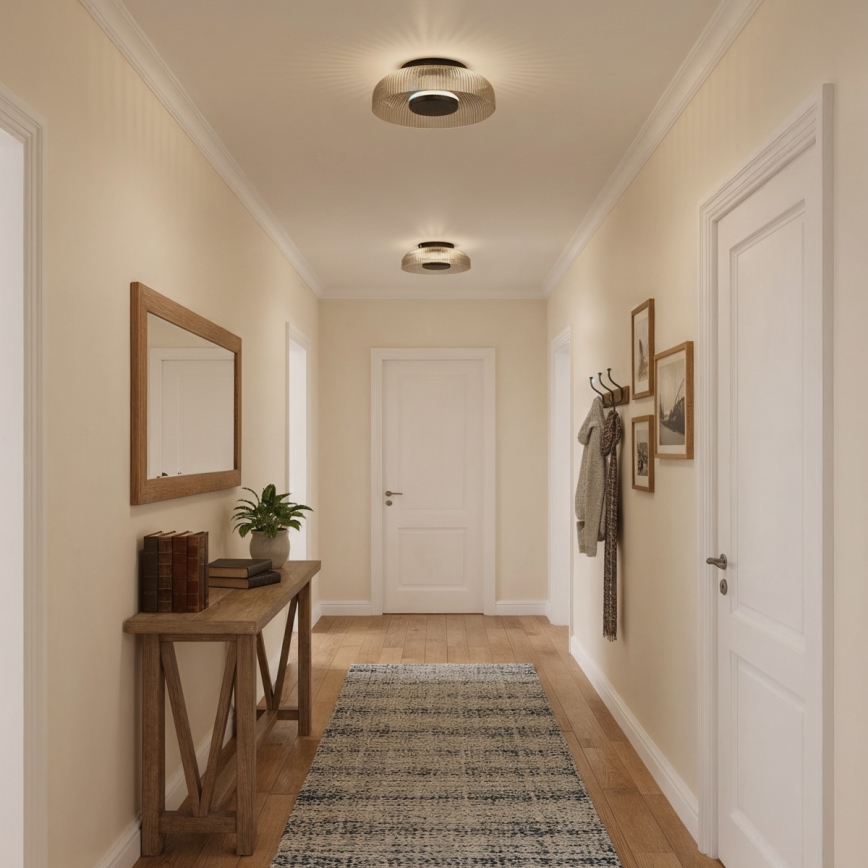ITALUX - LED stropné svietidlo PASSO LED/8W/230V 3000K pr. 25 cm dymová čierna
