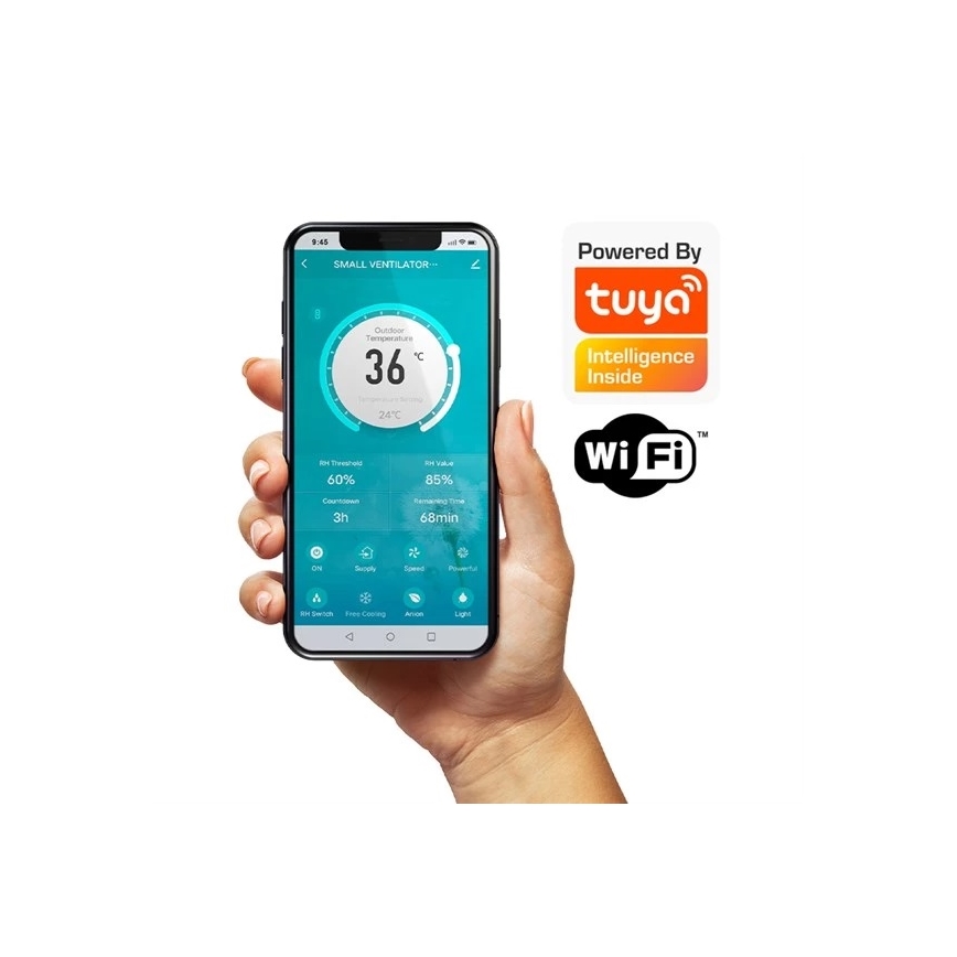 Izbová rekuperačná jednotka 12W Wi-Fi Tuya + diaľkové ovládanie
