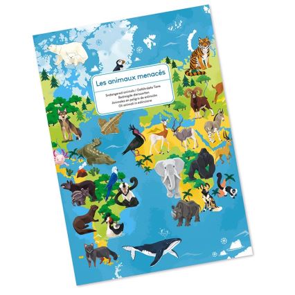 Janod - Detské vzdelávacie puzzle 200 ks ohrozené zvieratá
