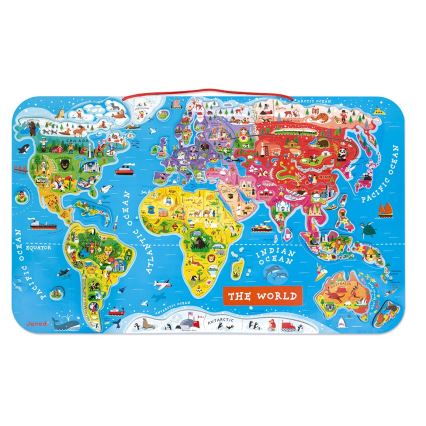 Janod - Magnetická mapa sveta angličtina