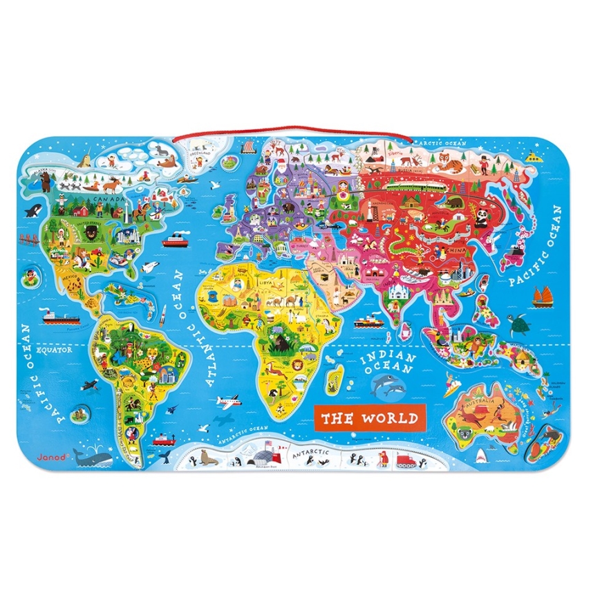 Janod - Magnetická mapa sveta angličtina