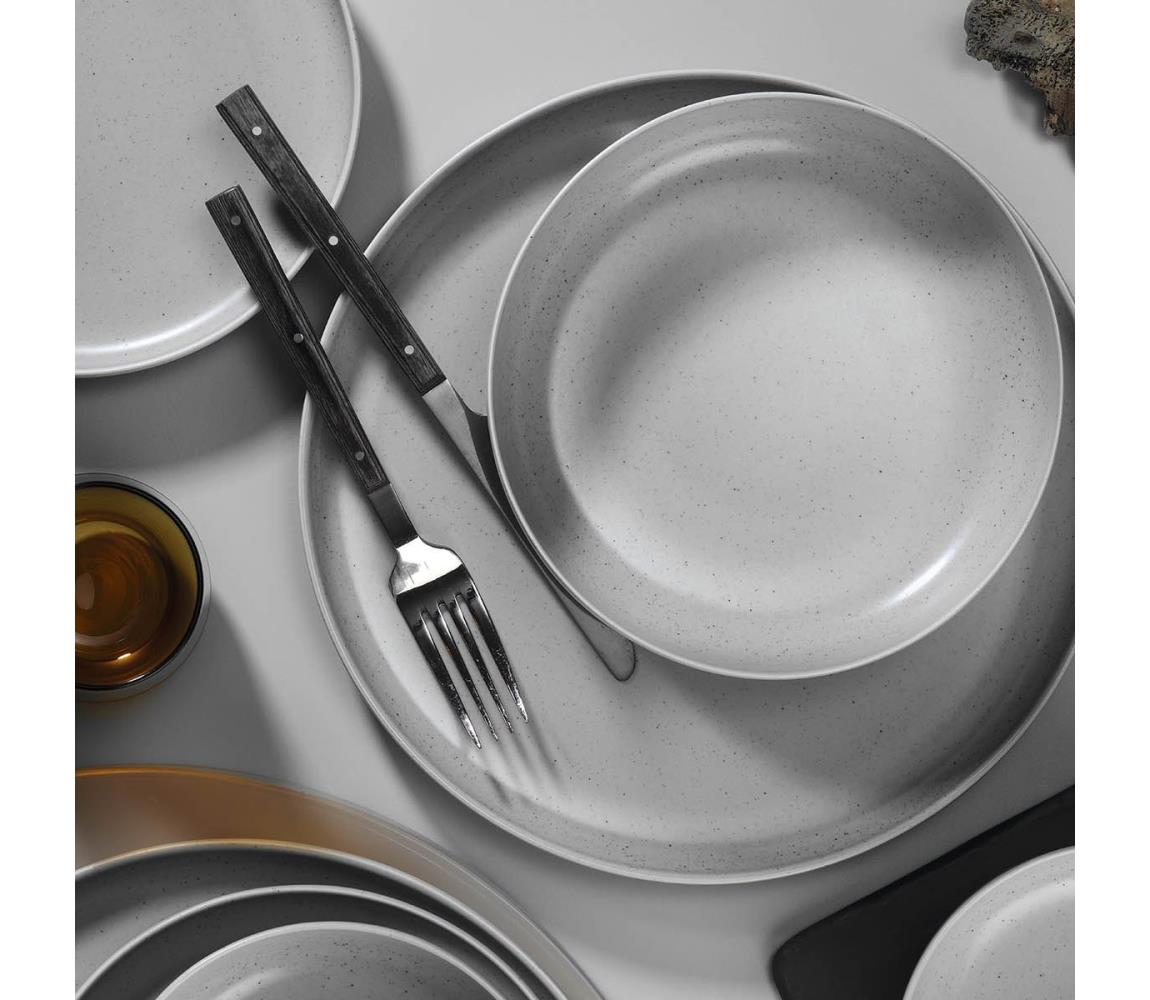 Jedálenská sada 16 ks sivá/porcelán 710KTP3604