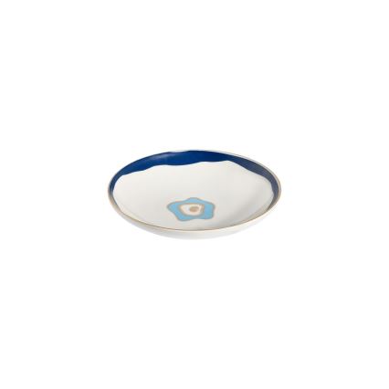 Jedálenská sada 24 ks biela/modrá/zlatá/porcelán