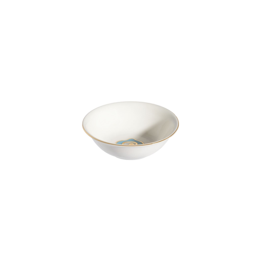 Jedálenská sada 24 ks biela/modrá/zlatá/porcelán