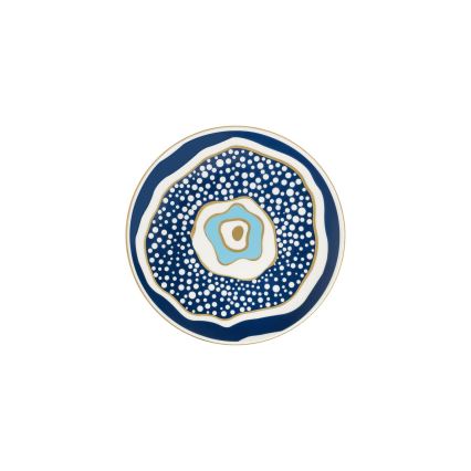Jedálenská sada 24 ks biela/modrá/zlatá/porcelán