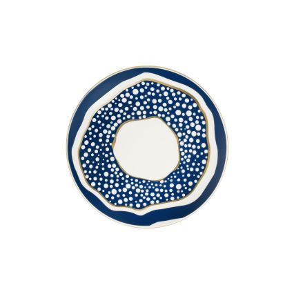 Jedálenská sada 24 ks biela/modrá/zlatá/porcelán