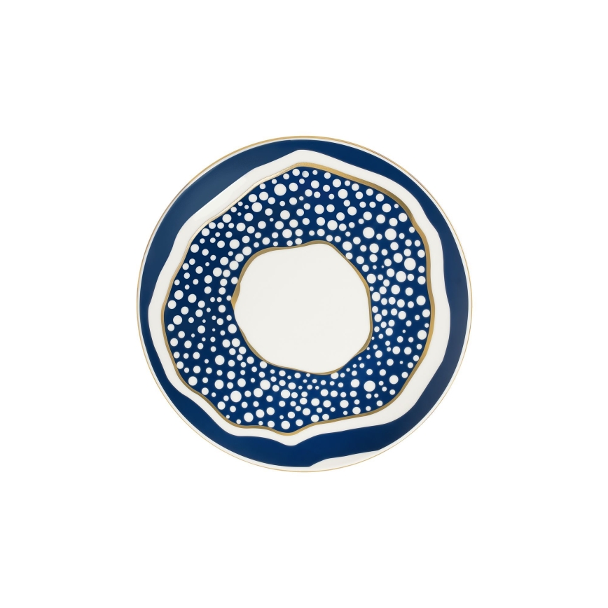 Jedálenská sada 24 ks biela/modrá/zlatá/porcelán