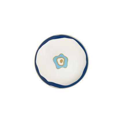 Jedálenská sada 24 ks biela/modrá/zlatá/porcelán