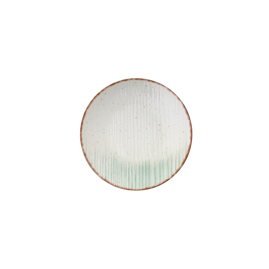 Jedálenská sada 24 ks biela/zelená/porcelán