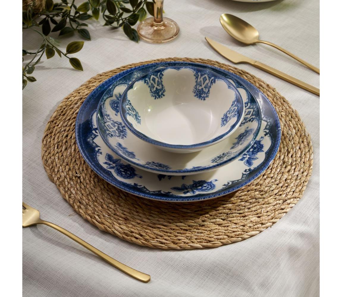 Jedálenská sada 24 ks modrá/biela/porcelán 520ZNO1104