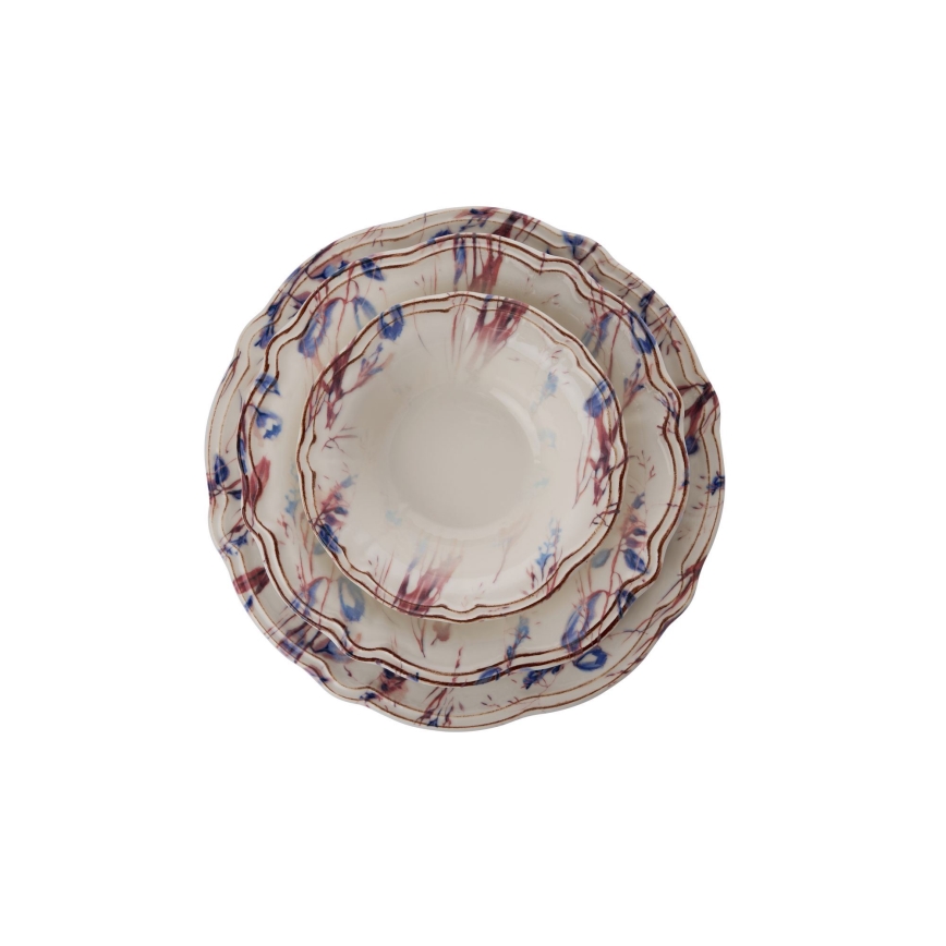 Jedálenská sada 24 ks pestrofarebná/porcelán