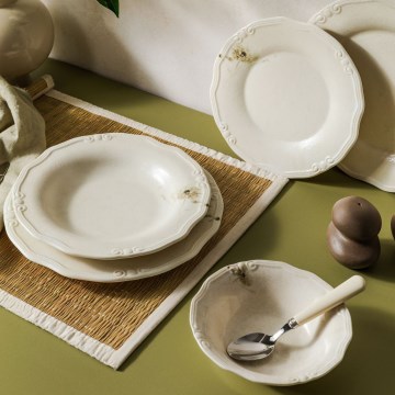 Jedálenská sada 27 ks krémová/porcelán