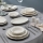 Jedálenská sada 53 ks biela/strieborná/porcelán