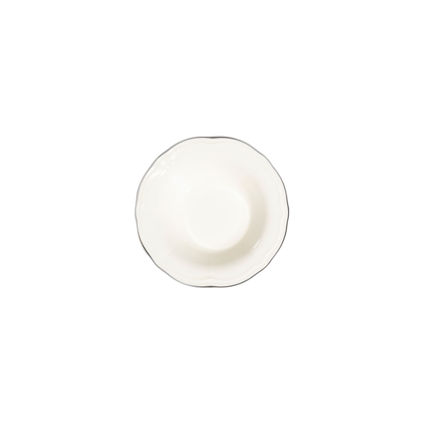Jedálenská sada 53 ks biela/strieborná/porcelán