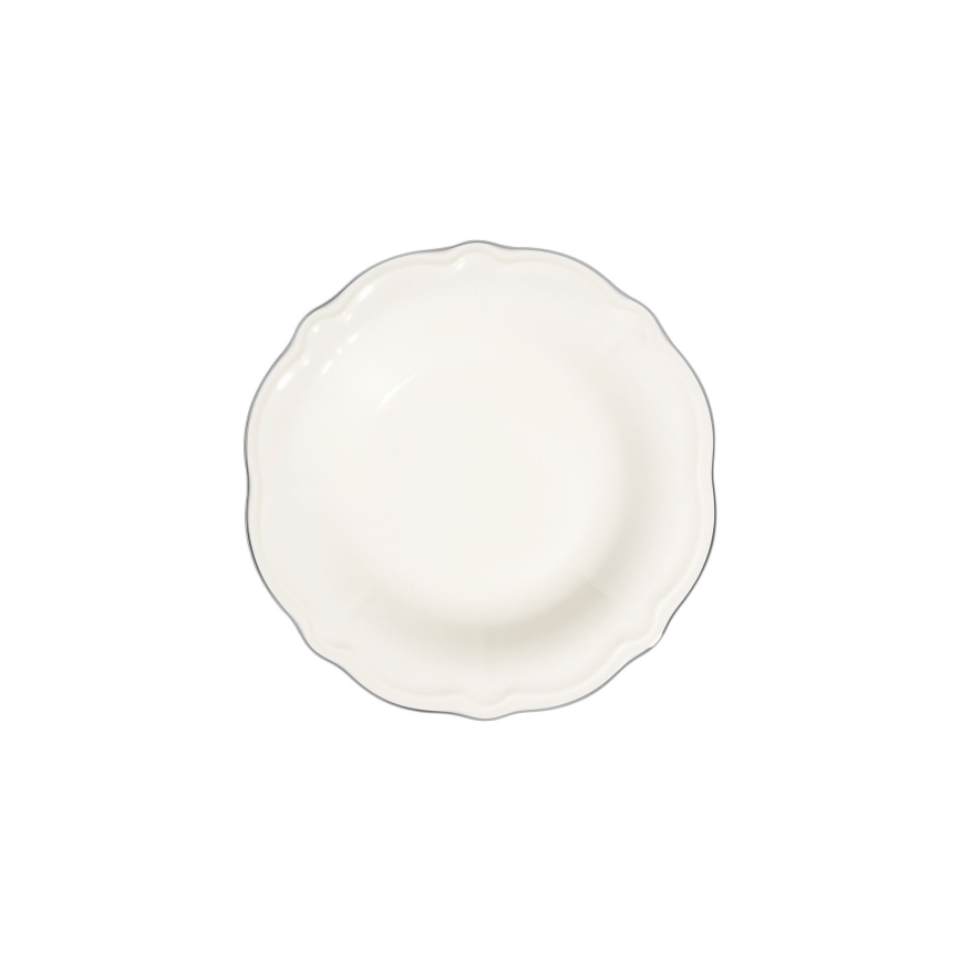 Jedálenská sada 53 ks biela/strieborná/porcelán