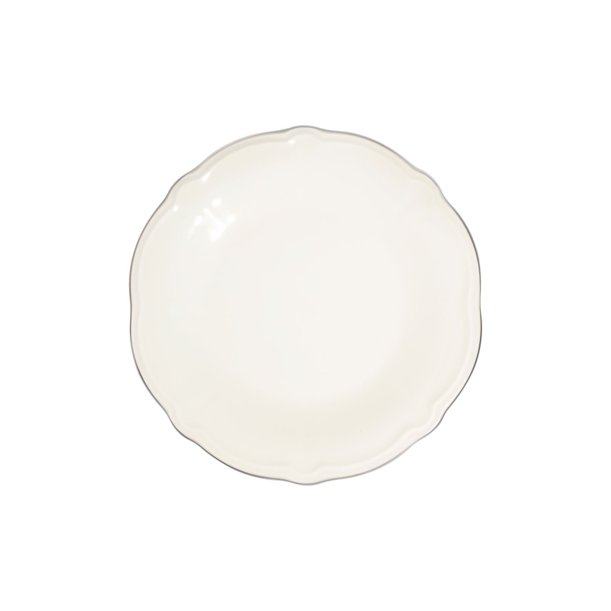Jedálenská sada 53 ks biela/strieborná/porcelán