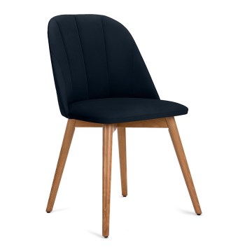 Jedálenská stolička BAKERI 86x48 cm tmavomodrá/svetlý dub