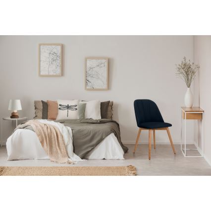 Jedálenská stolička BAKERI 86x48 cm tmavomodrá/svetlý dub