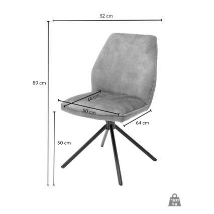 Jedálenská stolička NEXORO, 1 ks, sivá