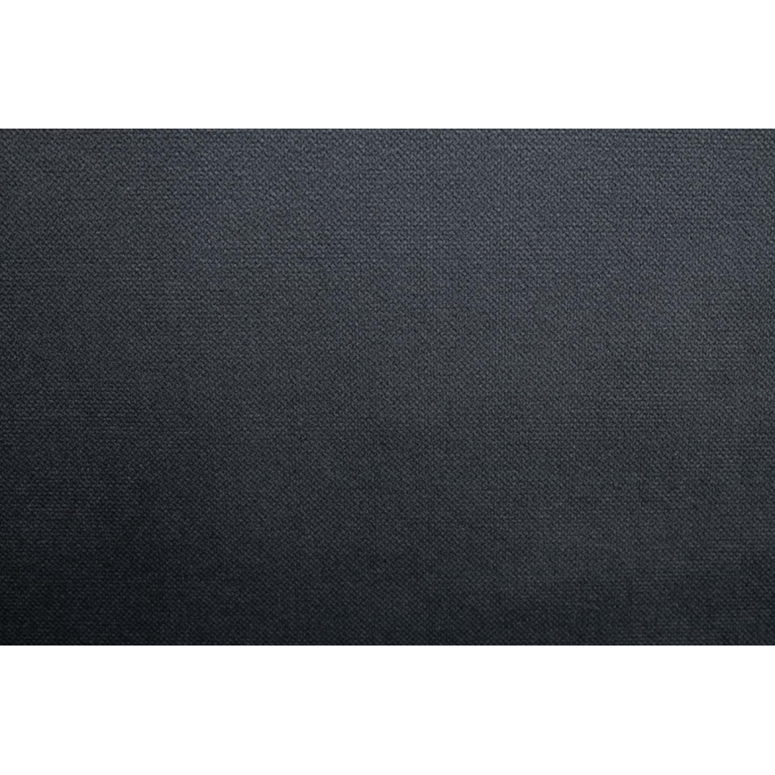 Drevená stolička s tmavosivým čalúneným sedákom je zobrazená z mierne bočného uhla. Rozmery: výška 95,00 cm, šírka 48,50 cm, hĺbka operadla 41,00 cm.