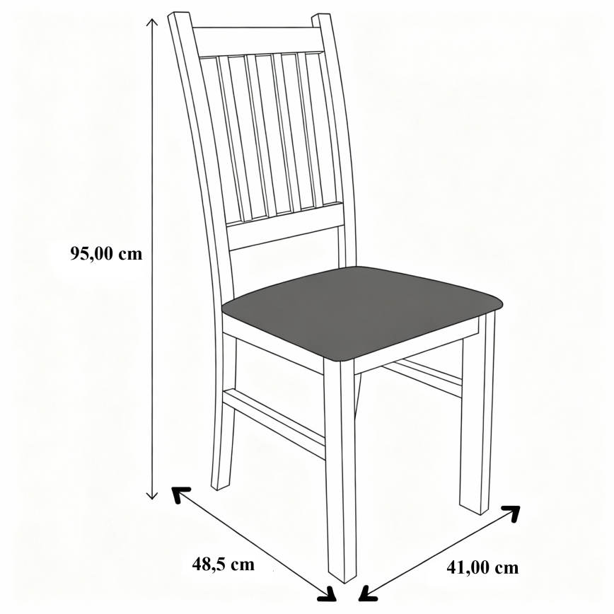 Jedálenská stolička SIMON dub/tmavošedá