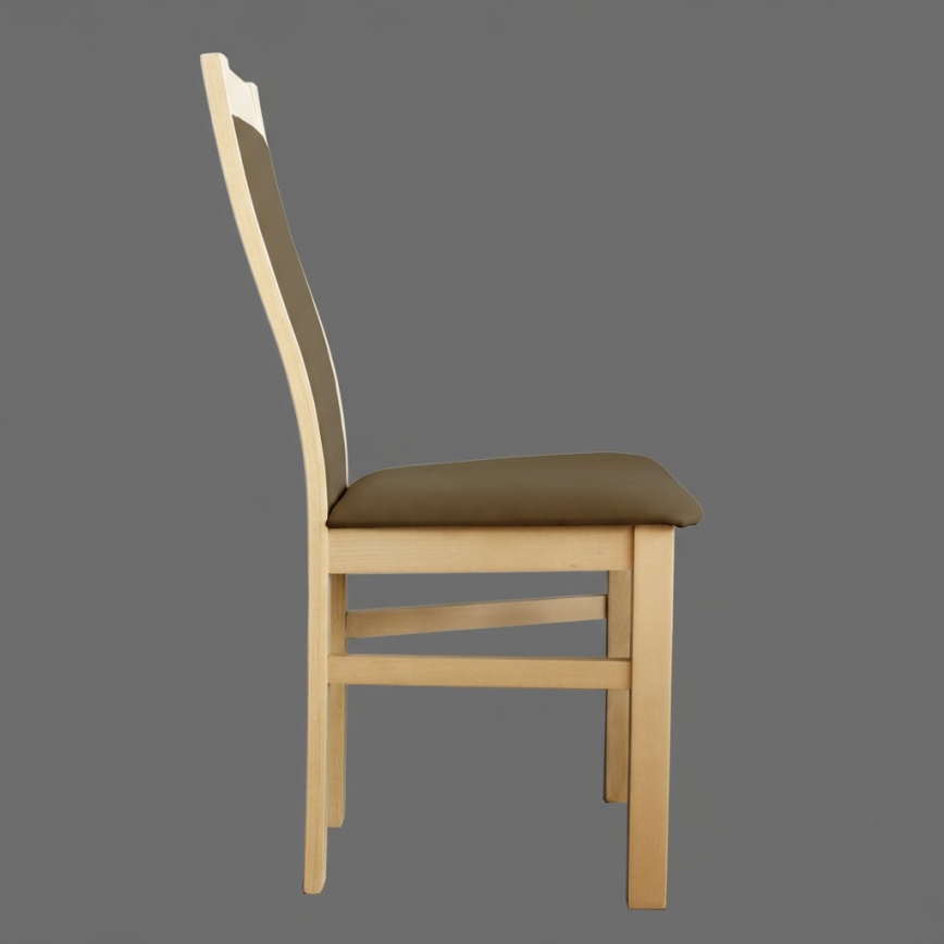 Stolička s čalúneným sedadlom a operadlom stojí na bielom pozadí. Je zobrazená jej šírka 52 cm, výška 94 cm a hĺbka 46 cm.