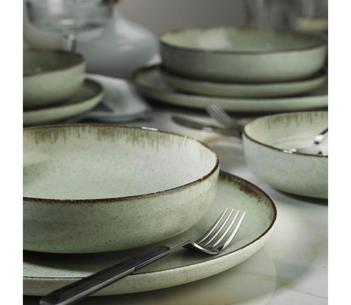 Jedálenská súprava 12 ks zelená/porcelán 710KTP9752