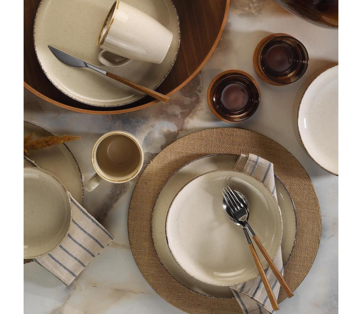 Jedálenská súprava 16 ks béžová/porcelán 710KTP3408