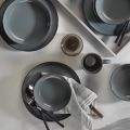 Jedálenská súprava 16 ks sivá/porcelán