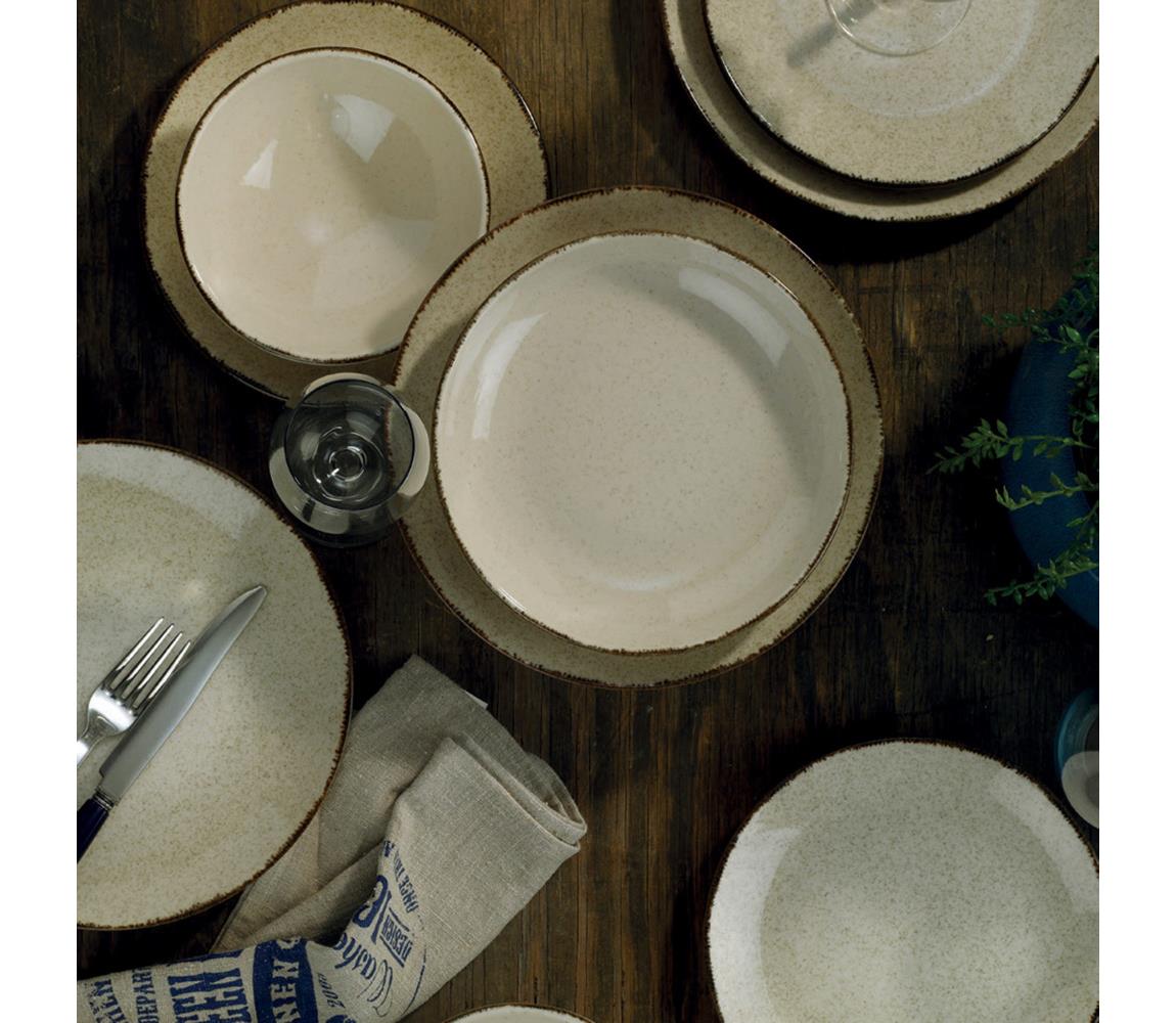 Jedálenská súprava 18 ks béžová/porcelán 710KTP3380
