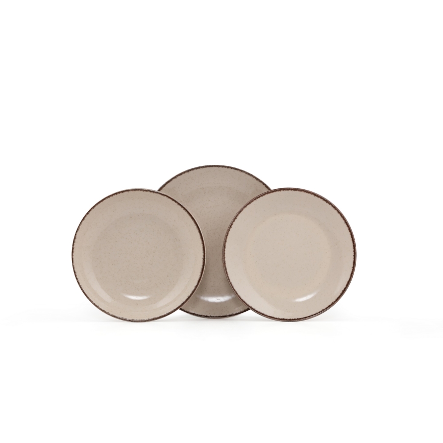 Jedálenská súprava 18 ks béžová/porcelán