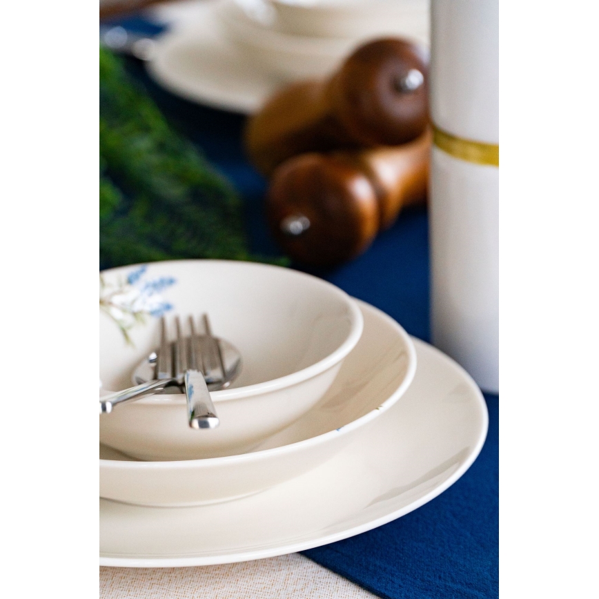 Jedálenská súprava 18 ks biela/modrá/zelená/porcelán