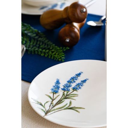 Jedálenská súprava 18 ks biela/modrá/zelená/porcelán