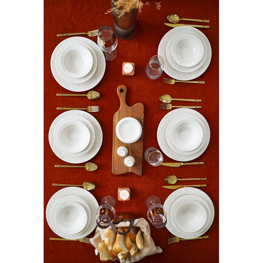 Jedálenská súprava 18 ks biela/porcelán