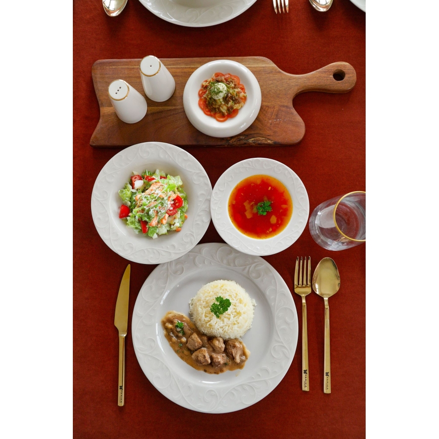 Jedálenská súprava 18 ks biela/porcelán