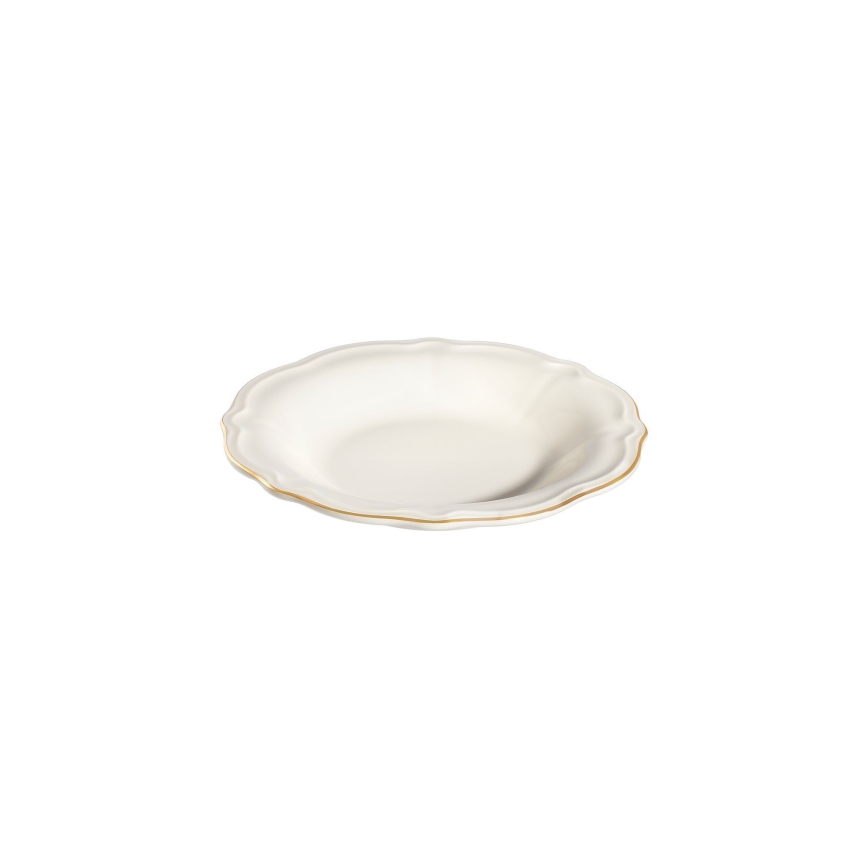 Jedálenská súprava 18 ks biela/zlatá/porcelán