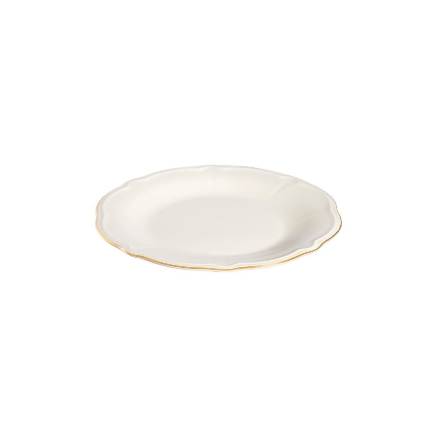 Jedálenská súprava 18 ks biela/zlatá/porcelán