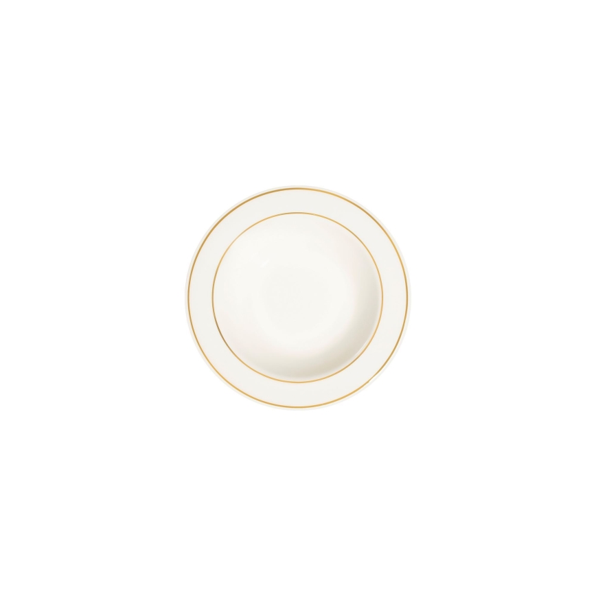 Jedálenská súprava 18 ks biela/zlatá/porcelán