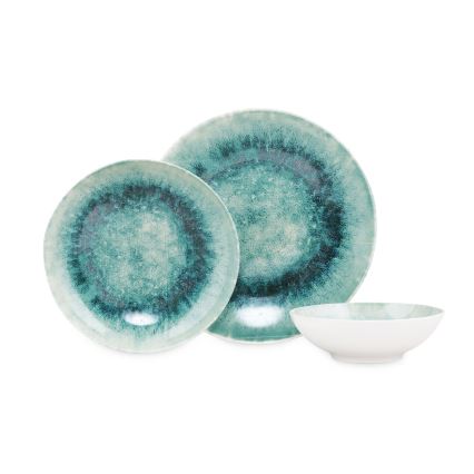 Jedálenská súprava 18 ks modrá/porcelán