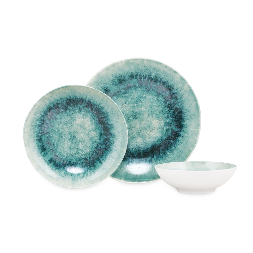 Jedálenská súprava 18 ks modrá/porcelán