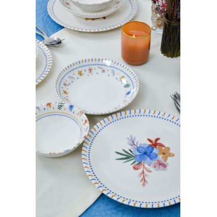 Jedálenská súprava 18 ks pestrofarebná/porcelán