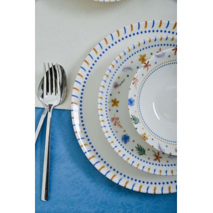Jedálenská súprava 18 ks pestrofarebná/porcelán