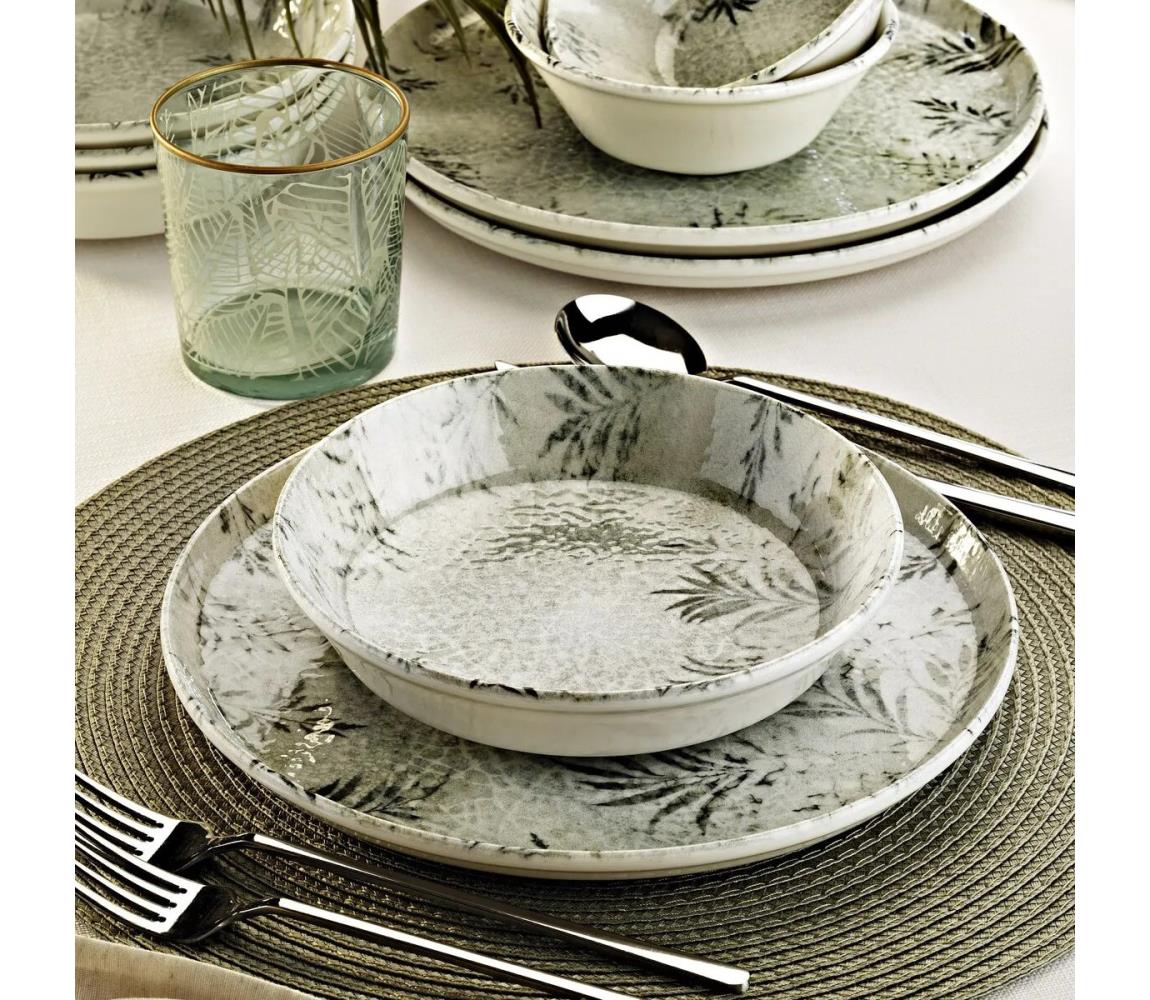 Jedálenská súprava 18 ks sivá/porcelán 430KSV8971