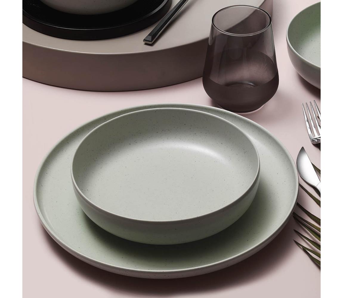 Jedálenská súprava 18 ks zelená/porcelán 710KTP3610