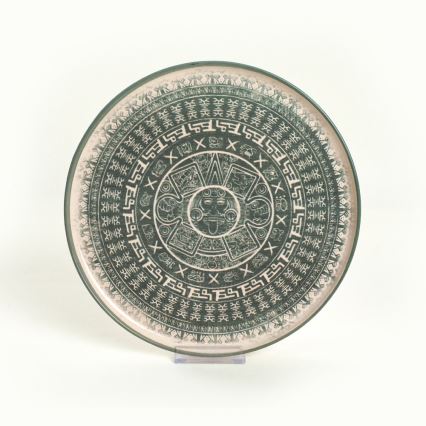 Jedálenská súprava 24 ks béžová/zelená/kamenina