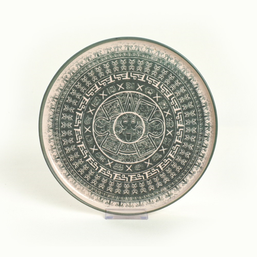 Jedálenská súprava 24 ks béžová/zelená/kamenina