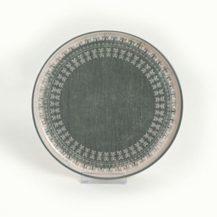 Jedálenská súprava 24 ks béžová/zelená/kamenina